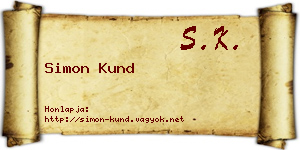 Simon Kund névjegykártya